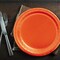 7 Inch Orange Color Round Paper Plates 24 Count for Desserts and Snacks